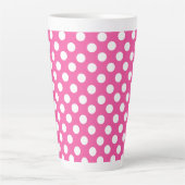 Niedlicher Polka Dot Nahtloses Muster im rosa Hint Milchtasse (Vorderseite)