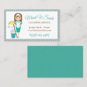 Niedlicher Polka Dot Reinigungsservice Haushaltshi Visitenkarte (Vorne/Hinten)