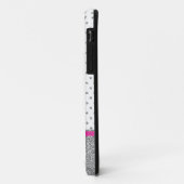 NIEDLICHER Polka Dotchalkboard Glitzer silber Case-Mate iPhone Hülle (Hinten/Links)