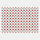 Niedlicher Polka Dots Muster Rot Grün Weiß Geschenkpapier Set (Vorderseite 3)
