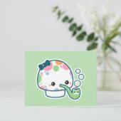 Niedlicher Polka-Polkischaum mit Blasrohr Postkarte (Stehend Vorderseite)