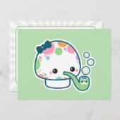 Niedlicher Polka-Polkischaum mit Blasrohr Postkarte (Vorne/Hinten)