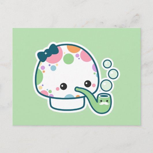 Niedlicher Polka-Polkischaum mit Blasrohr Postkarte (Vorderseite)