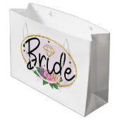 Niedlicher Polterabend Bride Große Geschenktüte (Rückseite Schrägansicht)