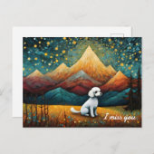 Niedlicher Poodle-Bergwald Ich vermisse dich Postkarte (Vorne/Hinten)