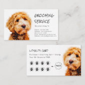 Niedlicher Poodle Dog Grooming Shop Treue Visitenkarte (Vorne/Hinten)