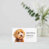 Niedlicher Poodle Dog Grooming Visitenkarte (Stehend Vorderseite)