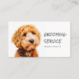 Niedlicher Poodle Dog Grooming Visitenkarte