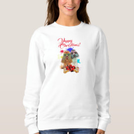 Niedlicher Poodle Dog Yappy Weihnachten Sweatshirt