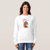 Niedlicher Poodle Dog Yappy Weihnachten Sweatshirt (Vorne ganz)