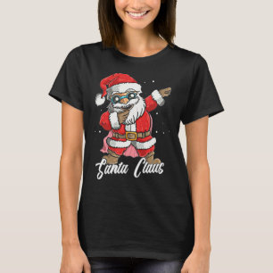 Niedlicher Poodle Hund, der als Weihnachtsmann ver T-Shirt