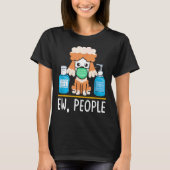 Niedlicher Poodle Hund Gesichtsmaske Hand Sanitize T-Shirt (Vorderseite)