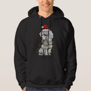 Niedlicher Poodle Hund Weihnachtsbaum Lichter Weih Hoodie