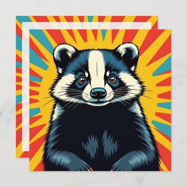 Niedlicher Pop Art Badger Blank (Vorne/Hinten)