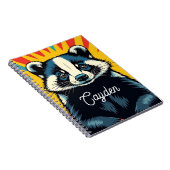 Niedlicher Pop Art Badger Personalisiert Notizblock (Rechte Seite)