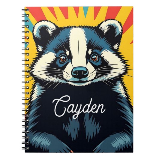 Niedlicher Pop Art Badger Personalisiert Notizblock (Vorderseite)
