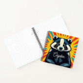 Niedlicher Pop Art Badger Personalisiert Notizblock (Innenseite)