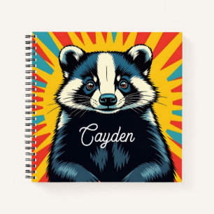 Niedlicher Pop Art Badger Personalisiert Notizblock