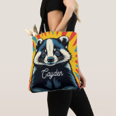 Niedlicher Pop Art Badger Personalisiert Tasche (Von Nahem)