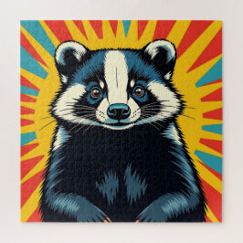 Niedlicher Pop Art Badger Puzzle