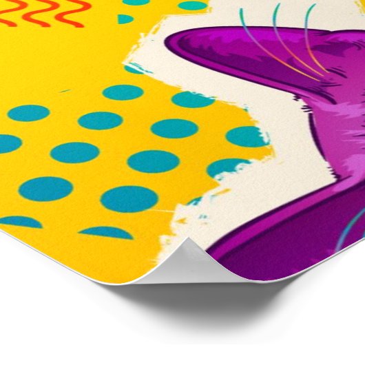 Niedlicher Pop Art Cat Poster (Ecke)