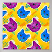 Niedlicher Pop Art Cat Poster (Vorne)