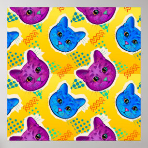 Niedlicher Pop Art Cat Poster