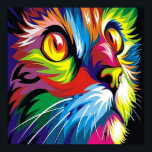 Niedlicher Pop Art Cat Zuhause Bürodekor Poster<br><div class="desc">Entwurf von www.etsy.com/Shop/Mitkozh</div>