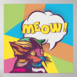 Niedlicher Pop Art Chat Poster<br><div class="desc">Pop Art Cat</div>