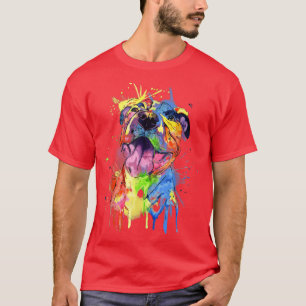 Niedlicher Pop Art Pit Bull Terrier Pitbull Dog Lo T-Shirt
