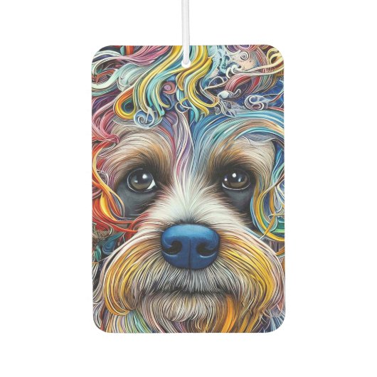 Niedlicher Pop Art Terrier Autolufterfrischer (Vorderseite)