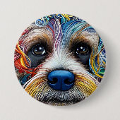 Niedlicher Pop Art Terrier Button (Vorderseite)