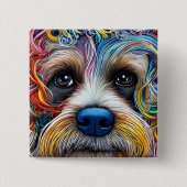 Niedlicher Pop Art Terrier Button (Vorderseite)