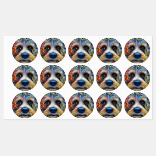 Niedlicher Pop Art Terrier Etiketten