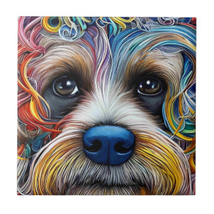 Niedlicher Pop Art Terrier Fliese