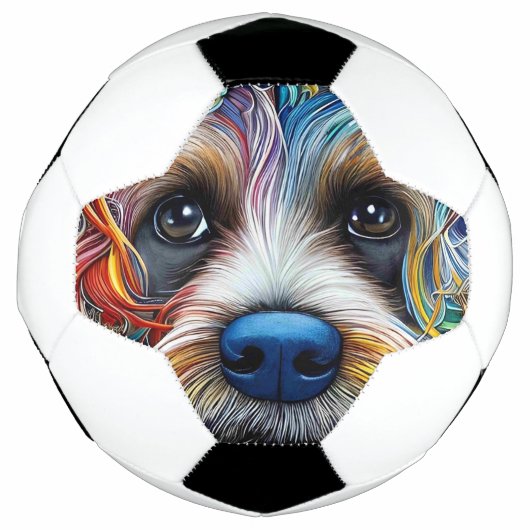 Niedlicher Pop Art Terrier Fußball (Vorderseite)