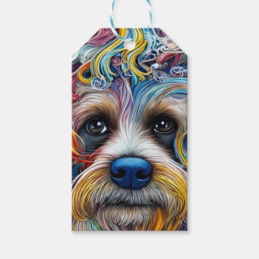 Niedlicher Pop Art Terrier Geschenkanhänger (Vorderseite)