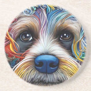 Niedlicher Pop Art Terrier Getränkeuntersetzer