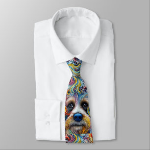 Niedlicher Pop Art Terrier Krawatte