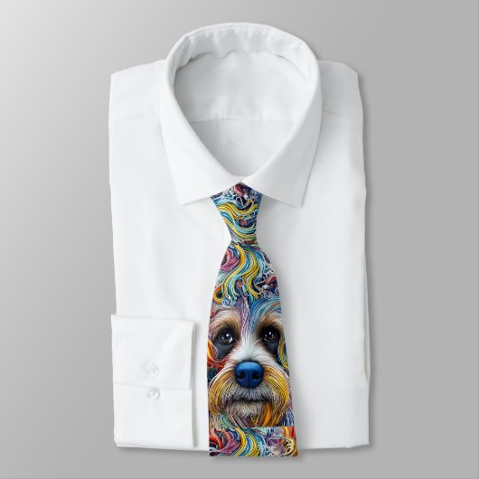 Niedlicher Pop Art Terrier Krawatte (Gebunden)