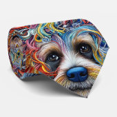 Niedlicher Pop Art Terrier Krawatte (Gerollt)