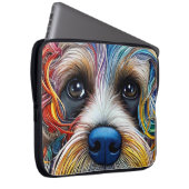 Niedlicher Pop Art Terrier Laptopschutzhülle (Vorne Rechts)