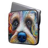Niedlicher Pop Art Terrier Laptopschutzhülle (Vorderseite Links)