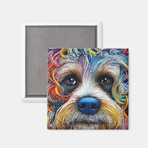 Niedlicher Pop Art Terrier Magnet