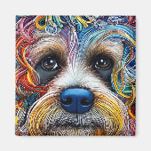 Niedlicher Pop Art Terrier Magnet (Vorne)