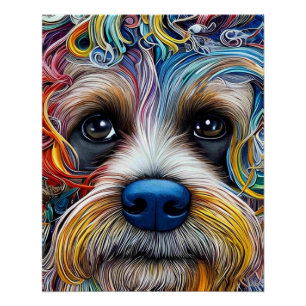 Niedlicher Pop Art Terrier Poster