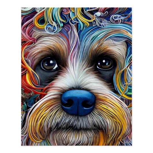 Niedlicher Pop Art Terrier Poster (Vorderseite)