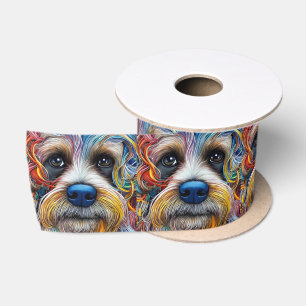 Niedlicher Pop Art Terrier Satinband