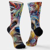 Niedlicher Pop Art Terrier Socken (Gewinkelt)