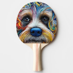 Niedlicher Pop Art Terrier Tischtennis Schläger